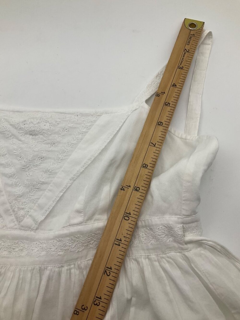 Lil Anthropologie 2 White Cotton Wrap Babydoll Dress Adjustable Coastal Preppy - Picture 7 of 12